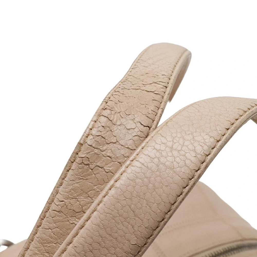 CHANEL Cream Caviar Leather Shoulder Bag